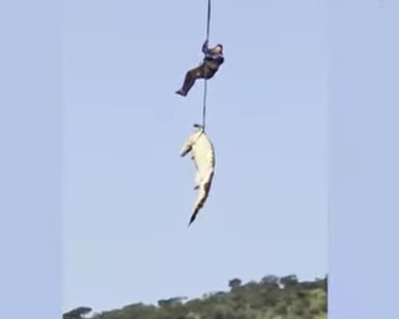 Εναέρια επιχείρηση ανάκτησης σορού άνδρα που τον κατασπάραξε κροκόδειλος σε ποτάμι της Νοτίου Αφρικής