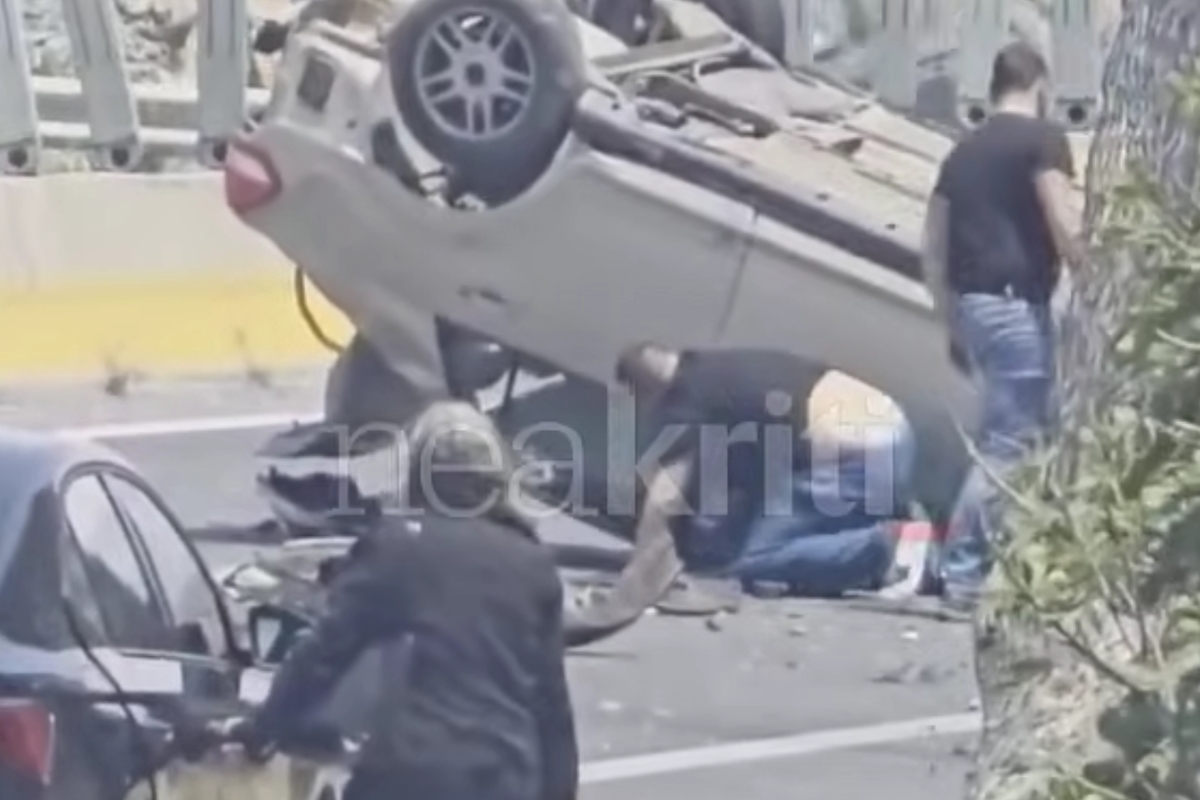 Τροχαίο στο Ηράκλειο: Αυτοκίνητο τούμπαρε στον ΒΟΑΚ - Στο νοσοκομείο ο οδηγός