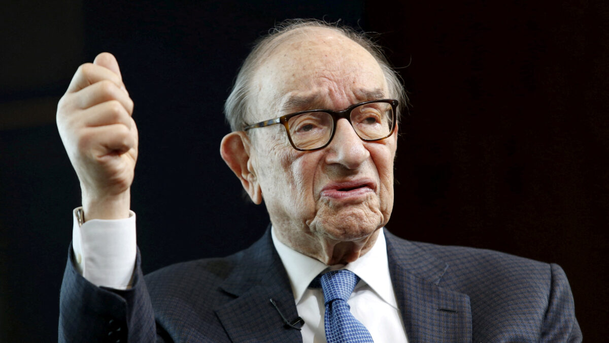 FILE PHOTO: Former Federal Reserve Chair Alan Greenspan speaks at a Brookings Institution forum on "Achieving Strong Economic Growth" in Washington April 8, 2015