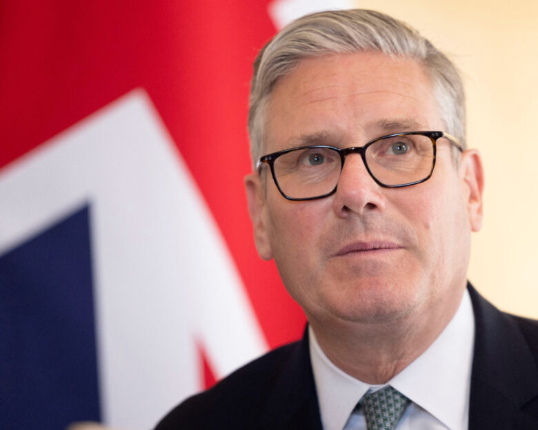 Britain's Prime Minister Keir Starmer reacts during a meeting with Barbados' Prime Minister Mia Mottley (not pictured) at 10 Downing Street in London, Britain, June 25, 2026. BROOK MITCHELL