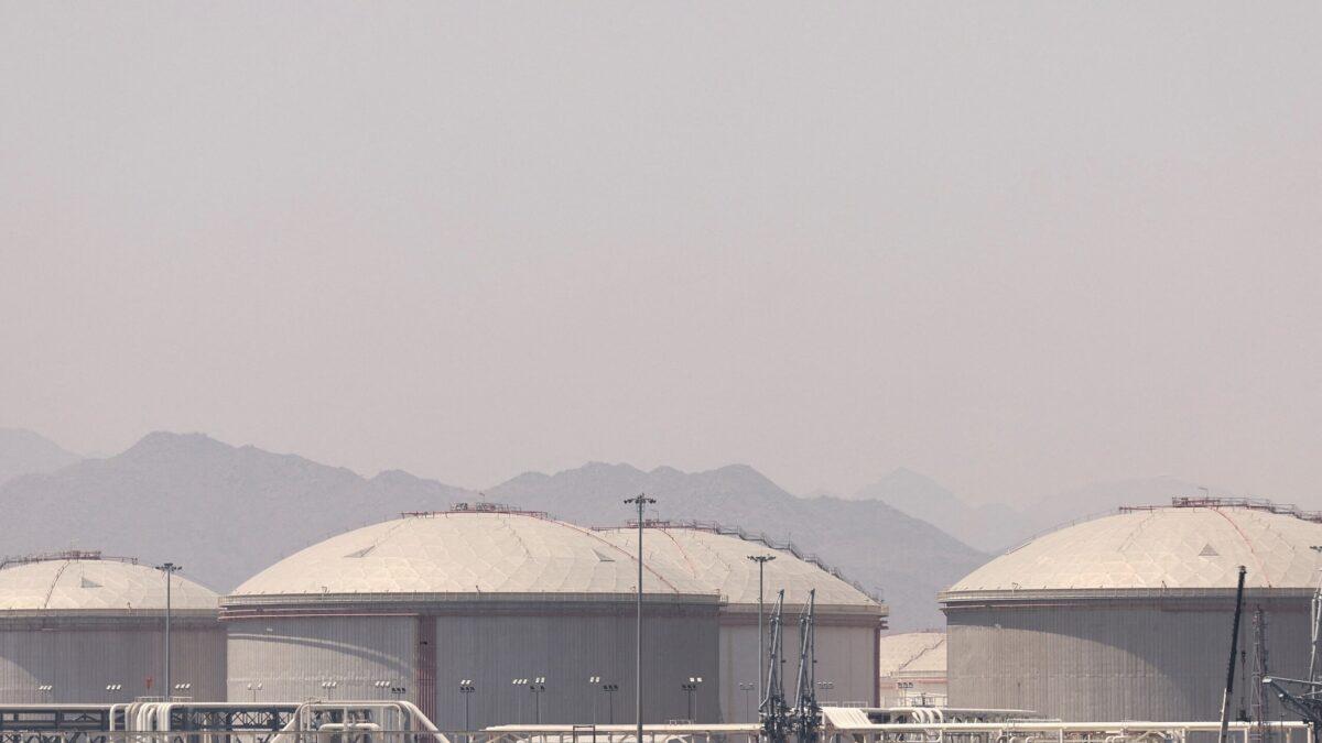 Oil containers at the Port of Fujairah, as the U.S.-Israel conflict with Iran limits marine traffic in the Strait of Hormuz, in Fujairah, United Arab Emirates, May 6, 2026. REUTERS/Amr Alfiky