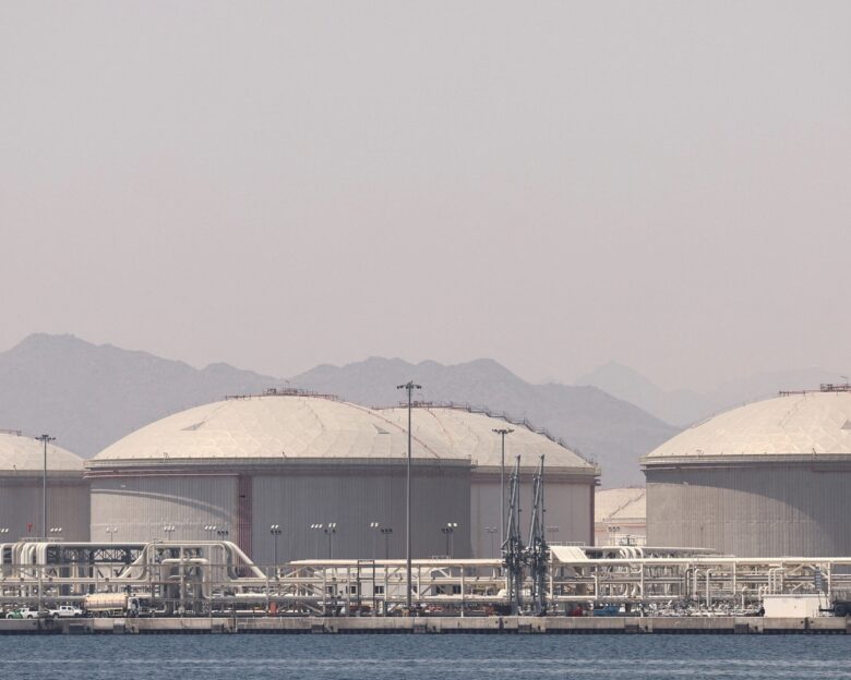 Oil containers at the Port of Fujairah, as the U.S.-Israel conflict with Iran limits marine traffic in the Strait of Hormuz, in Fujairah, United Arab Emirates, May 6, 2026. REUTERS/Amr Alfiky