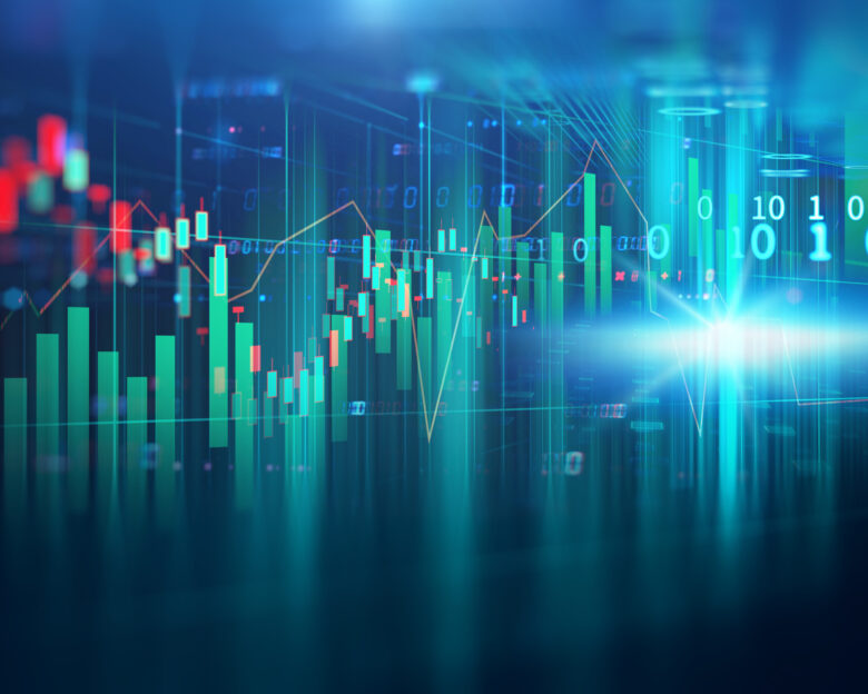 stock market investment graph on financial numbers abstract background.3d illustration ,concept of business investment and crypto currency.3d illustration