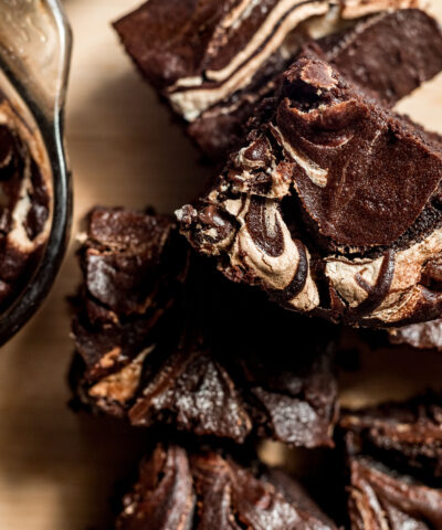An appetizing homemade chocolate brownie
