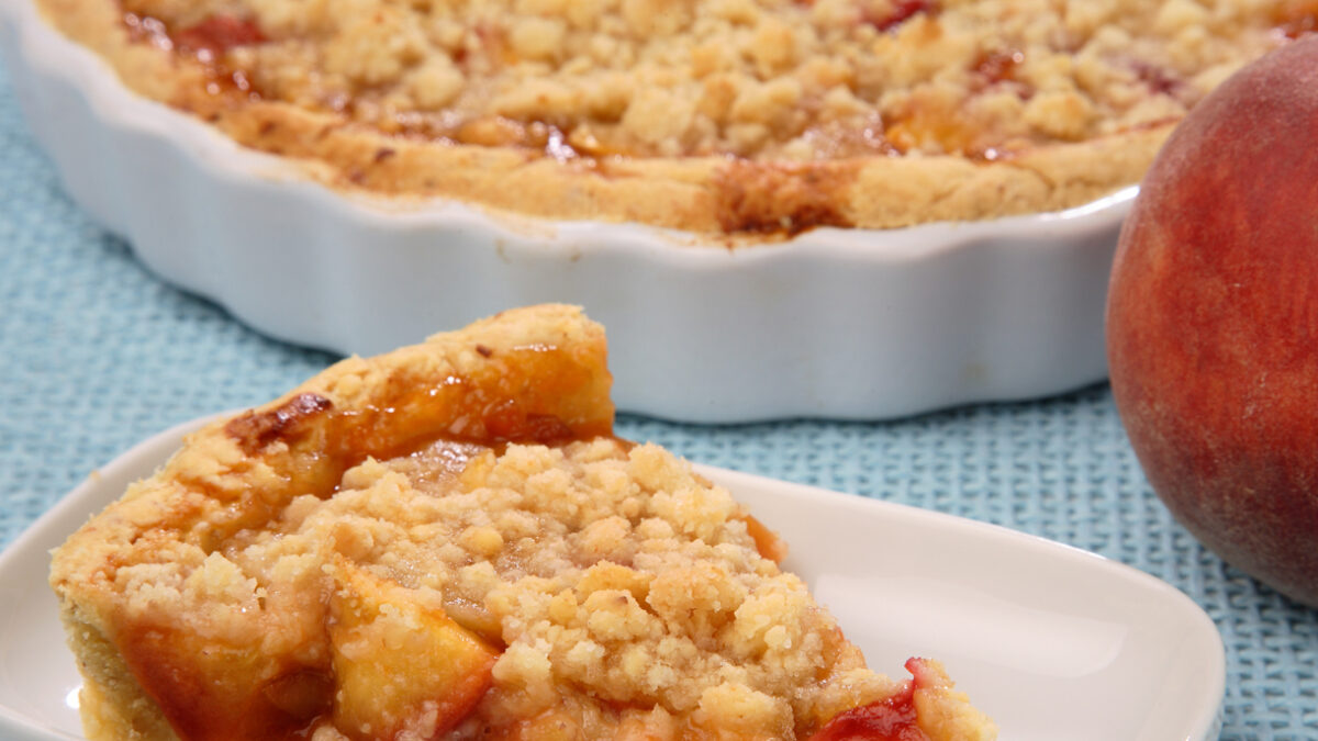 Crumble με ροδάκινα
