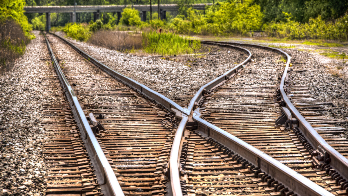 Railroad track switch spur direction of train travel