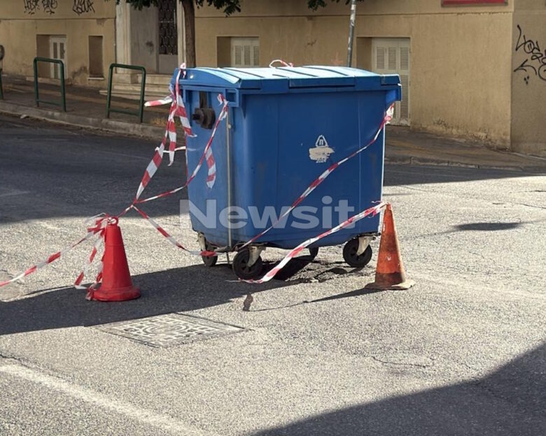 Ο κάδος που έχει τοποθετηθεί στη Λουκάρεως