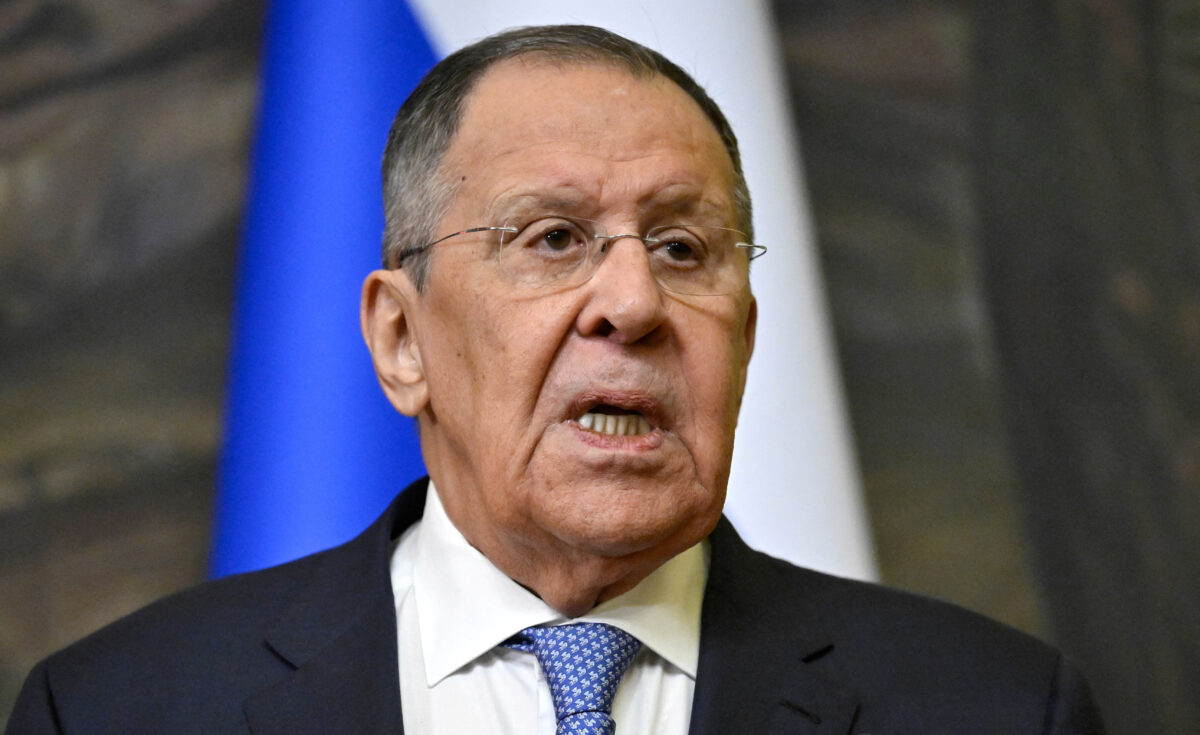Russian Foreign Minister Sergei Lavrov speaks during a press conference following talks with Bangladeshi Foreign Minister Khalilur Rahman in Moscow, Russia, June 8, 2026. Alexander Nemenov/Pool via REUTERS