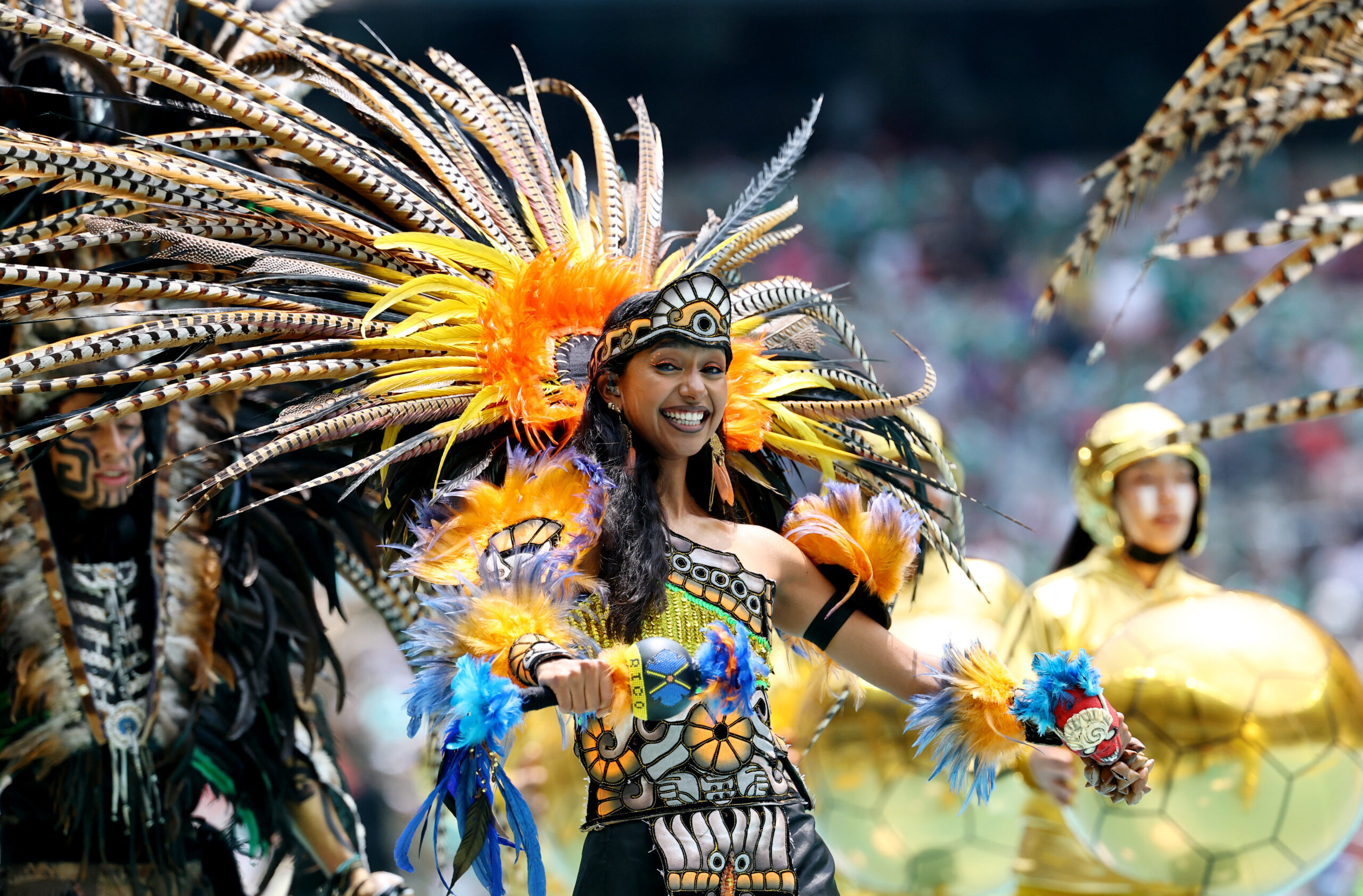 Soccer Football - FIFA World Cup 2026 - Group A - Mexico v South Africa - Estadio Azteca, Mexico City, Mexico - June 11, 2026 A performer during the opening ceremony before the match REUTERS