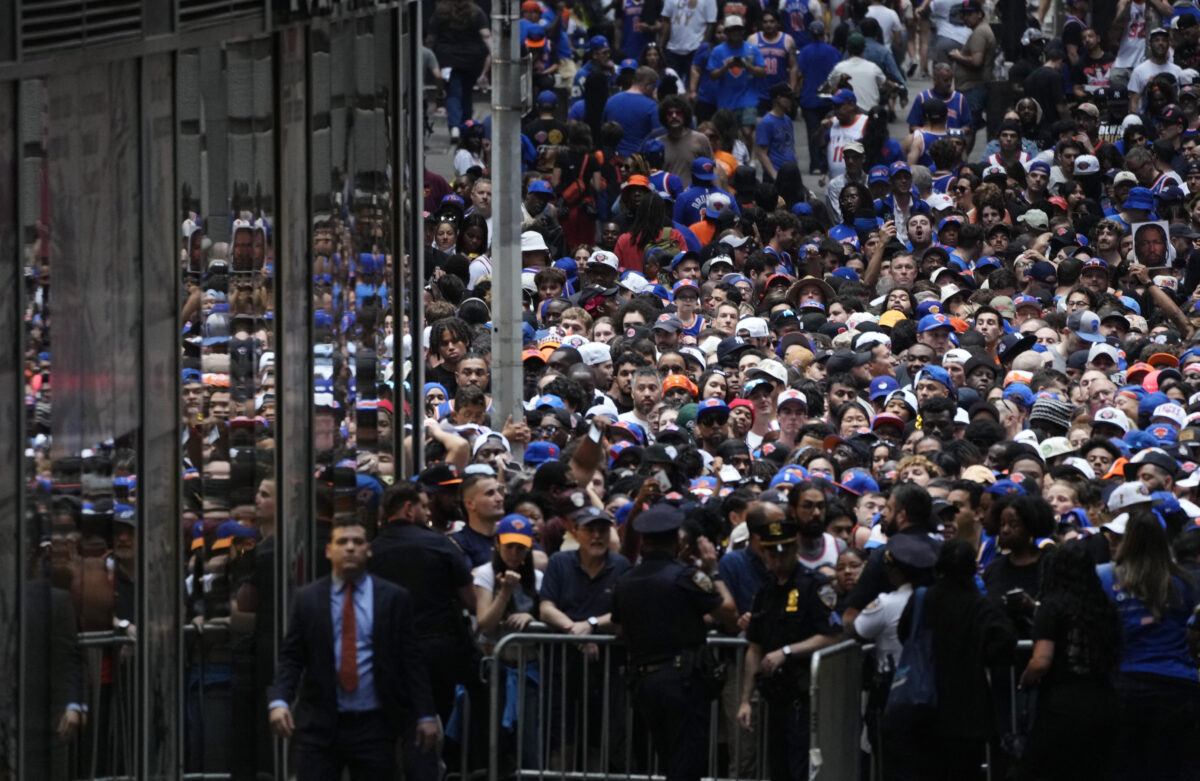 Basketball - NBA - New York Knicks Parade - New York City, New York, U.S. - June 18, 2026 New York Knicks fans ahead of the parade REUTERS