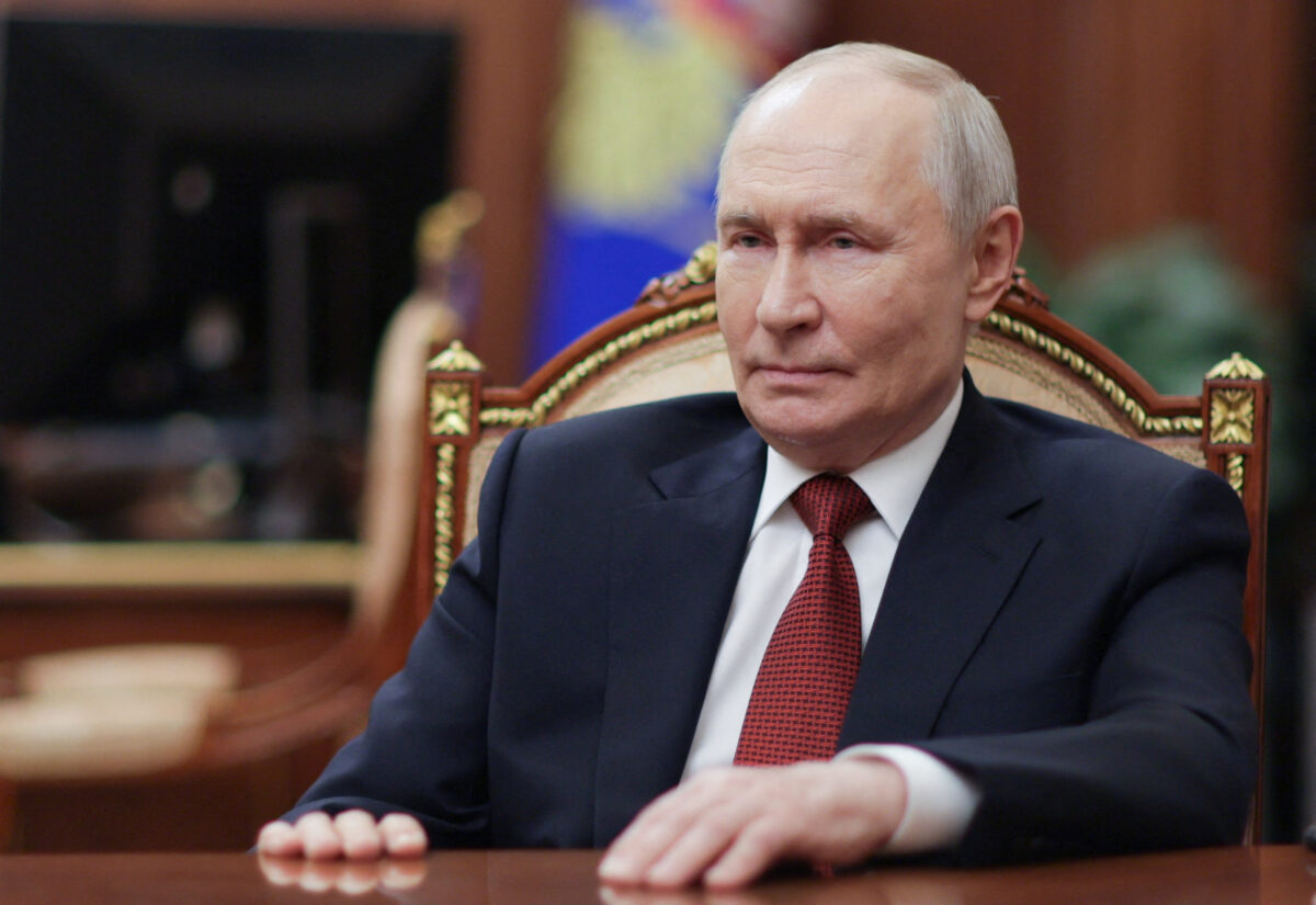 Russian President Vladimir Putin gives an interview to journalist Pavel Zarubin in Moscow, Russia, June 28, 2026. Sputnik/Gavriil Grigorov/Pool via REUTERS ATTENTION EDITORS - THIS IMAGE WAS PROVIDED BY A THIRD PARTY.