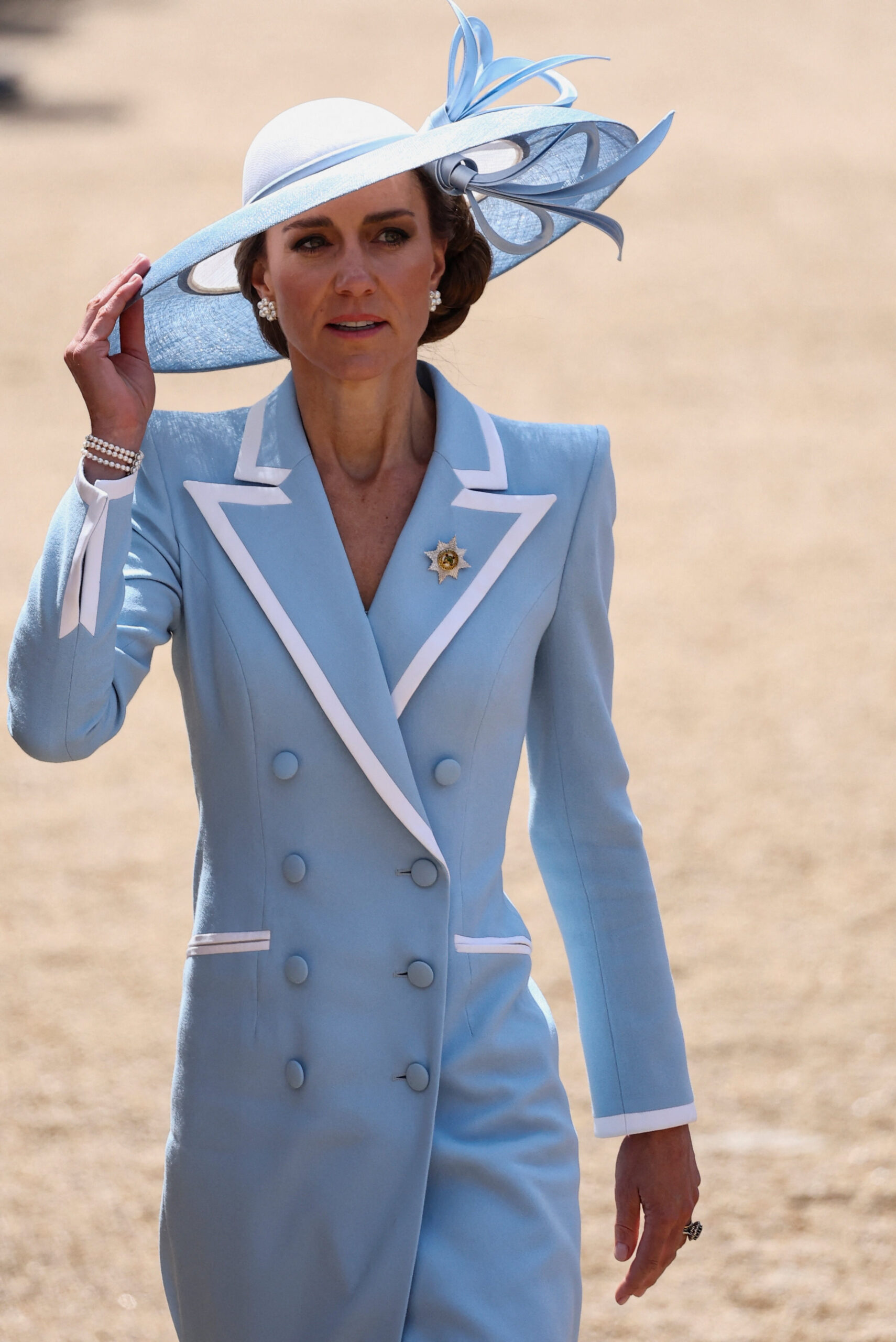 Britain's Kate, Princess of Wales, attends the Trooping the Colour parade held to honour Britain's King Charles, as part of the official birthday celebrations, in London, Britain, June 13, 2026. REUTERS