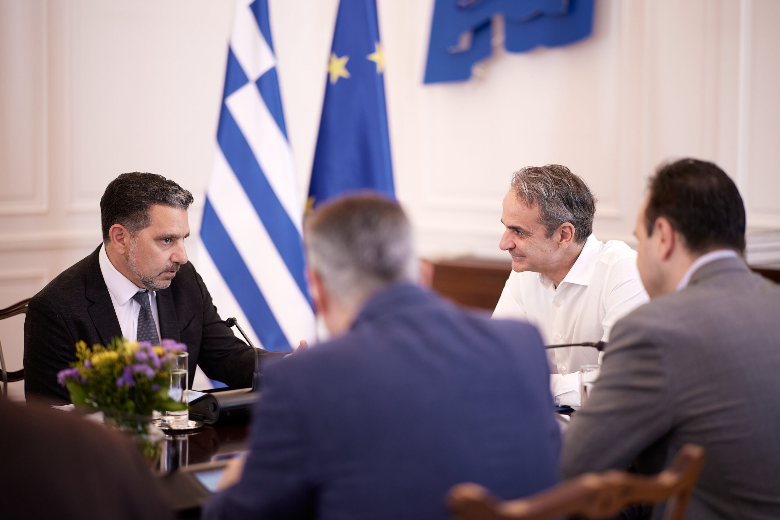 Κυριάκος Μητσοτάκης και Panos Panay