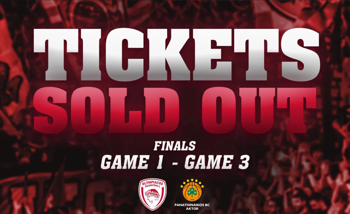 Ολυμπιακός – Παναθηναϊκός: Sold out το ΣΕΦ στον 1ο και 3ο τελικό της GBL