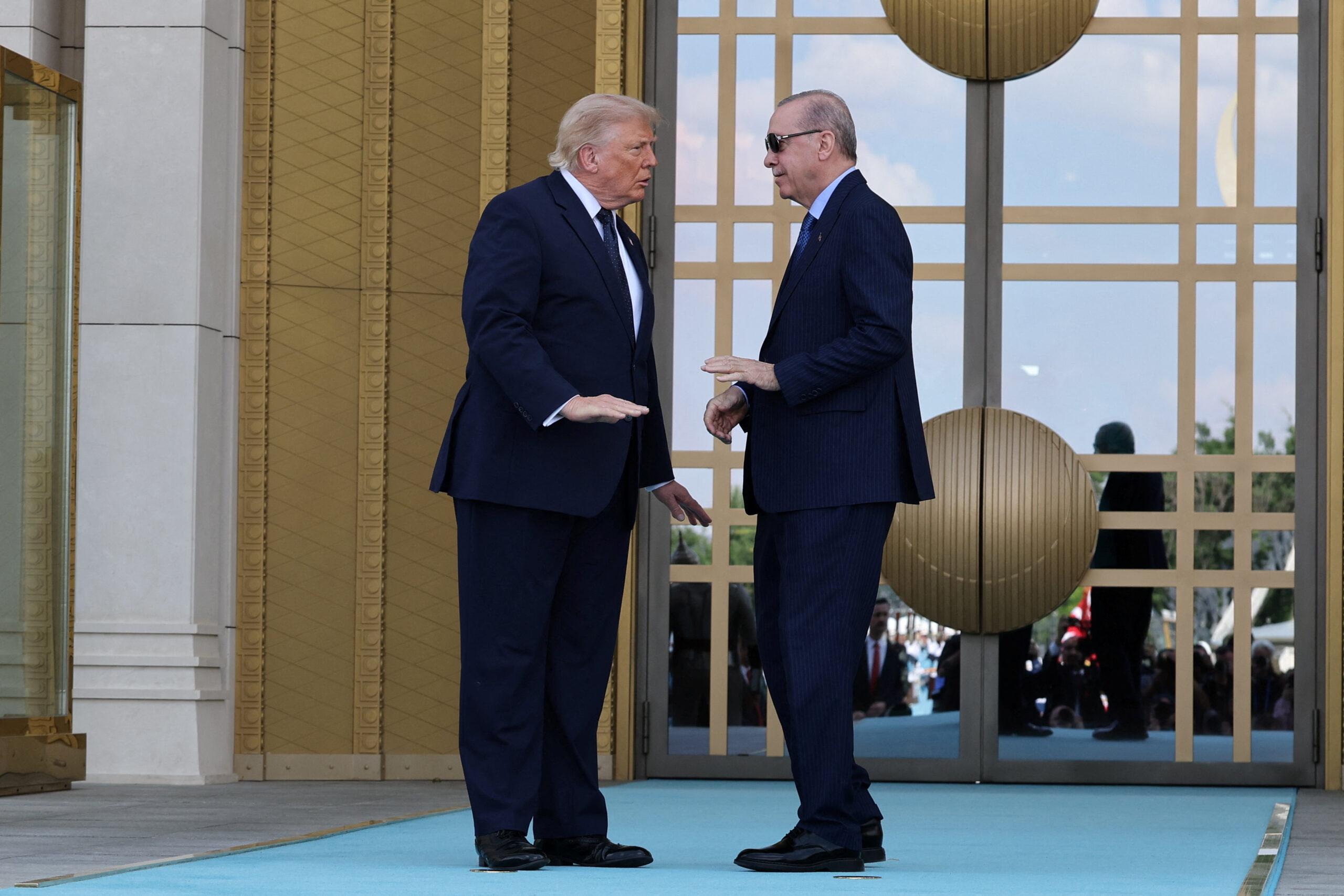 U.S. President Trump arrives in Turkey for the NATO summit U.S. President Donald Trump and Turkish President Tayyip Erdogan participate in a state arrival ceremony, ahead of a NATO leaders' summit, at the Bestepe Presidential Compound in Ankara, Turkey, July 7, 2026. REUTERS/Umit Bektas