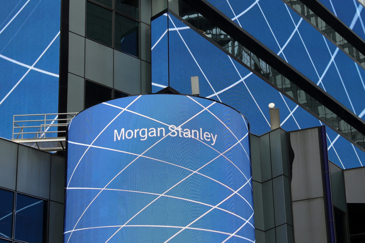 FILE PHOTO: The corporate logo of financial firm Morgan Stanley is pictured on the company's world headquarters in New York, U.S. April 17, 2017.