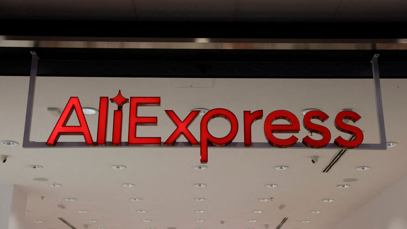 FILE PHOTO: The logo of AliExpress is pictured at AliExpress store, in Granada, Spain, July 22, 2024.