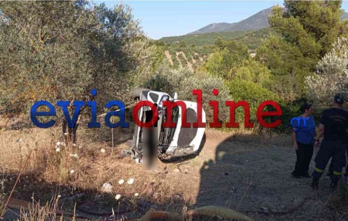 Εύβοια: Τροχαίο με 4 τραυματίες που εγκλωβίστηκαν σε τουμπαρισμένο αυτοκίνητο