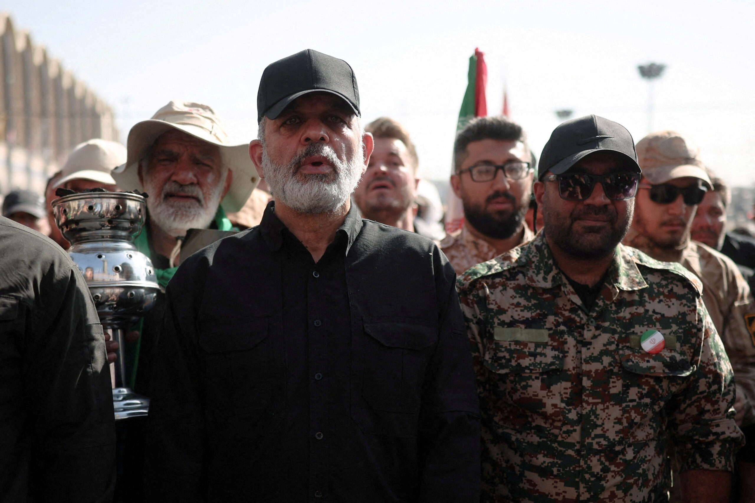 Islamic Revolutionary Guard Corps (IRGC) Commander-in-Chief Ahmad Vahidi attends a public farewell ceremony to pay his respects to late Supreme Leader Ayatollah Ali Khamenei, who was killed on February 28 in Israeli and U.S. airstrikes, at the Imam Khomeini Grand Mosalla, in Tehran, Iran, July 5, 2026. REUTERS