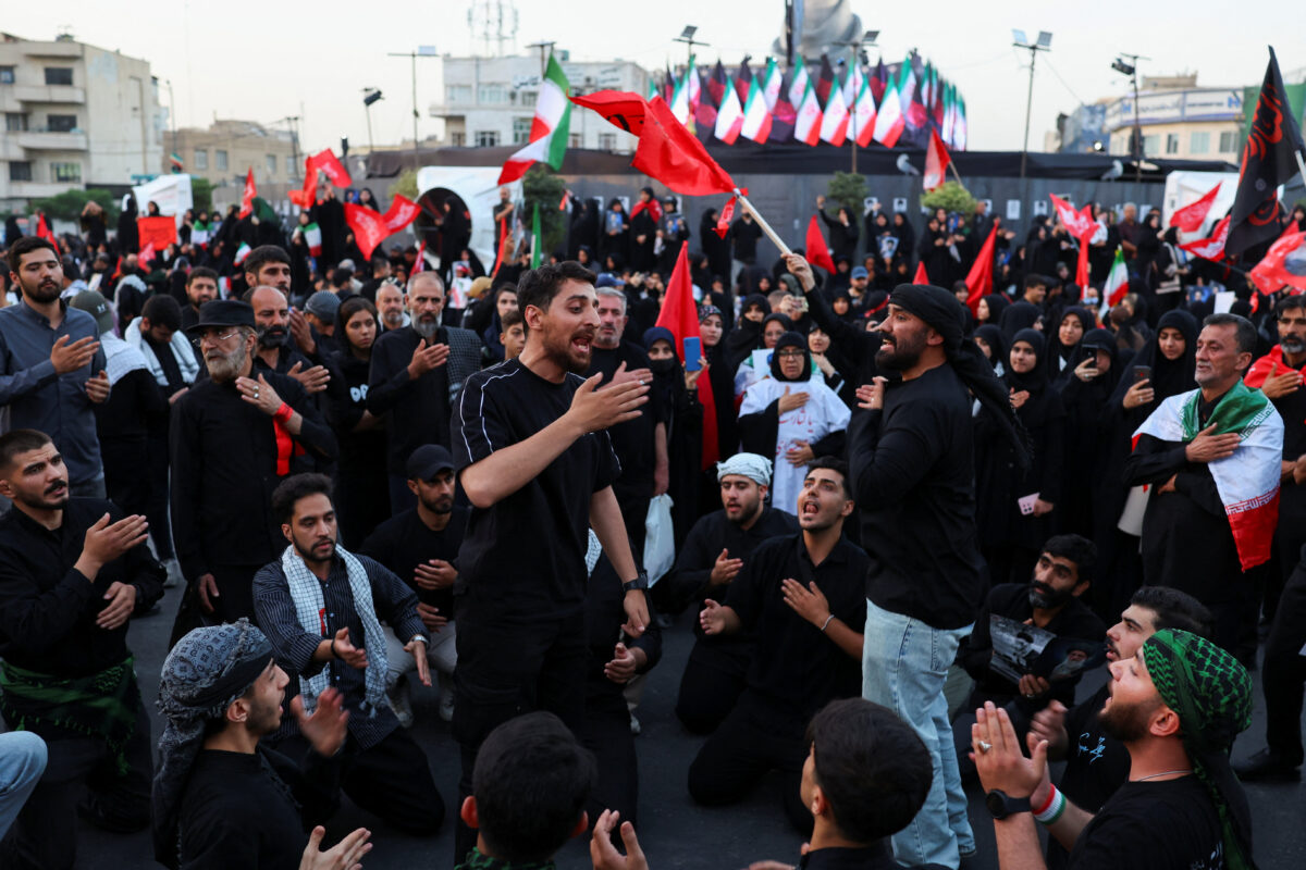 Mourners gather to attend a funeral procession for Iran's late Supreme Leader Ayatollah Ali Khamenei, who was killed on February 28 in Israeli and U.S. airstrikes, in Tehran, Iran, July 6, 2026. REUTERS