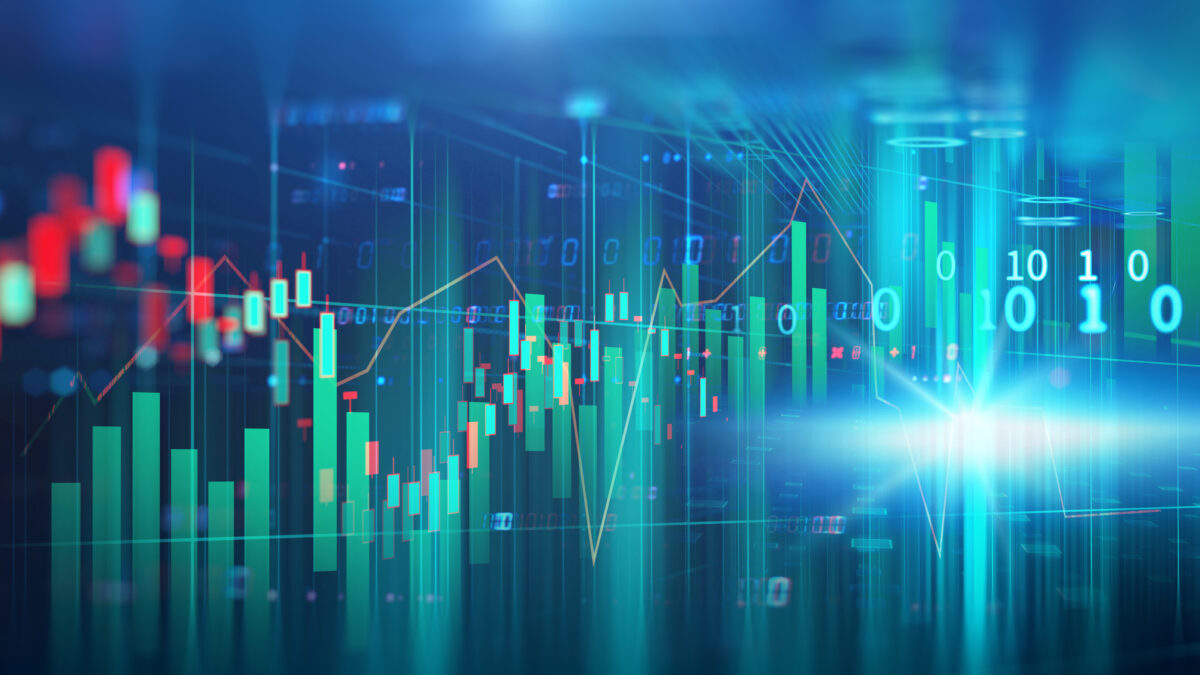 stock market investment graph on financial numbers abstract background.3d illustration ,concept of business investment and crypto currency.3d illustration