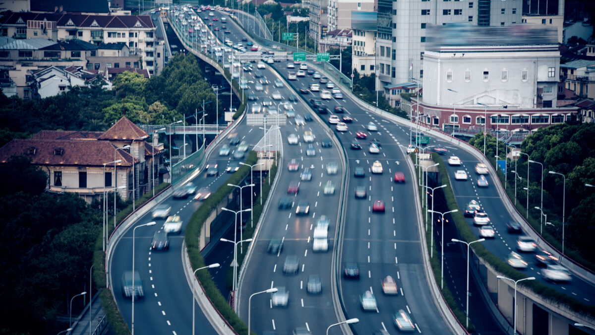 Shanghai, highway driving cars