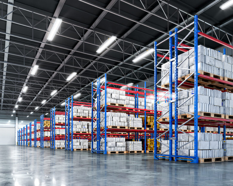 Interior of a warehouse. 3d illustration
