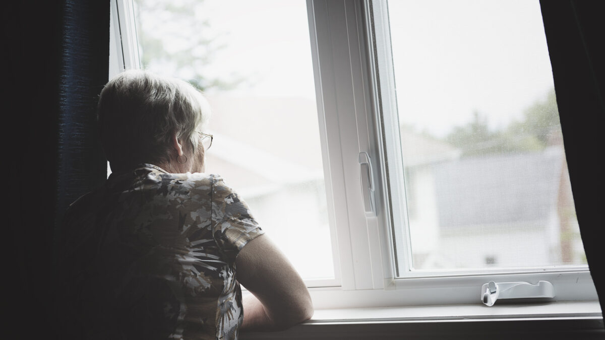 A lonely 60 years old senior in is apartment