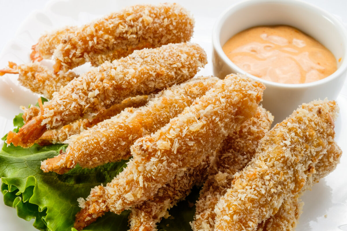 Συνταγή για γαρίδες tempura με κρούστα καρύδας