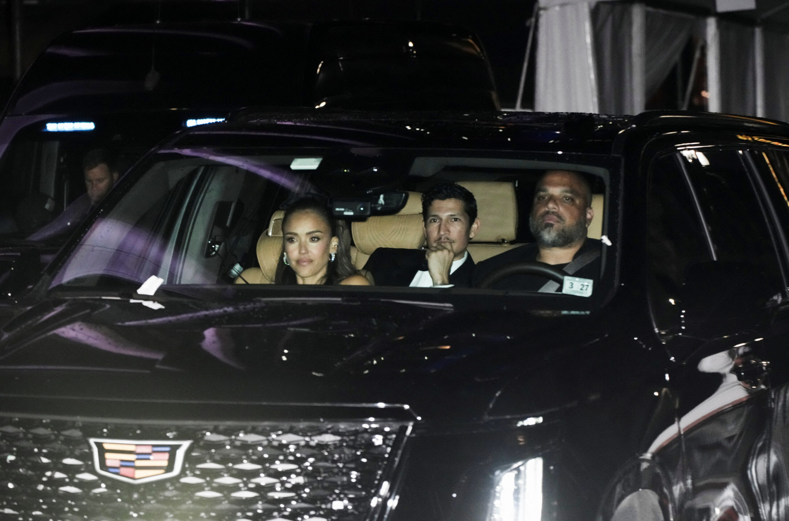 Jessica Alba and Danny Ramirez depart Madison Square Garden, the venue for the wedding celebrations of singer Taylor Swift and National Football League (NFL) player Travis Kelce, in New York, U.S., July 3, 2026. REUTERS
