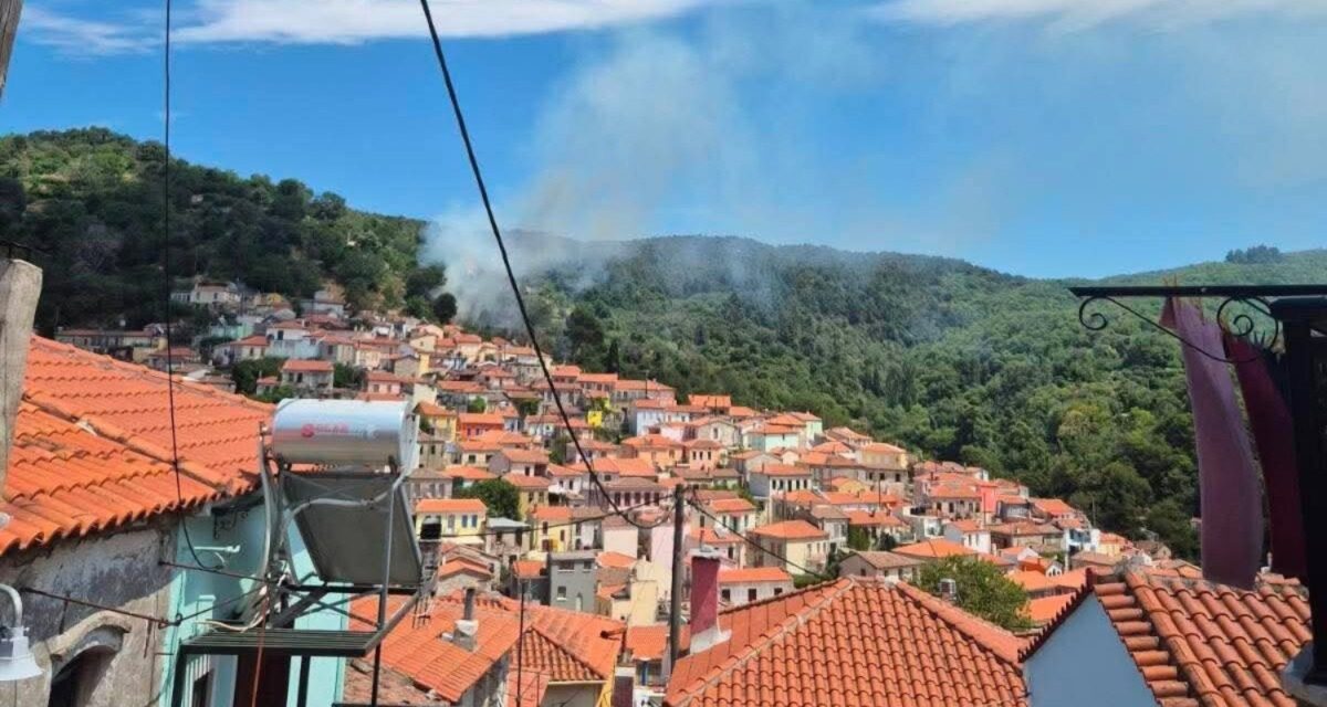 Υπό έλεγχο η φωτιά στην Αγιάσο Λέσβου: Ήχησε το 112 για ετοιμότητα