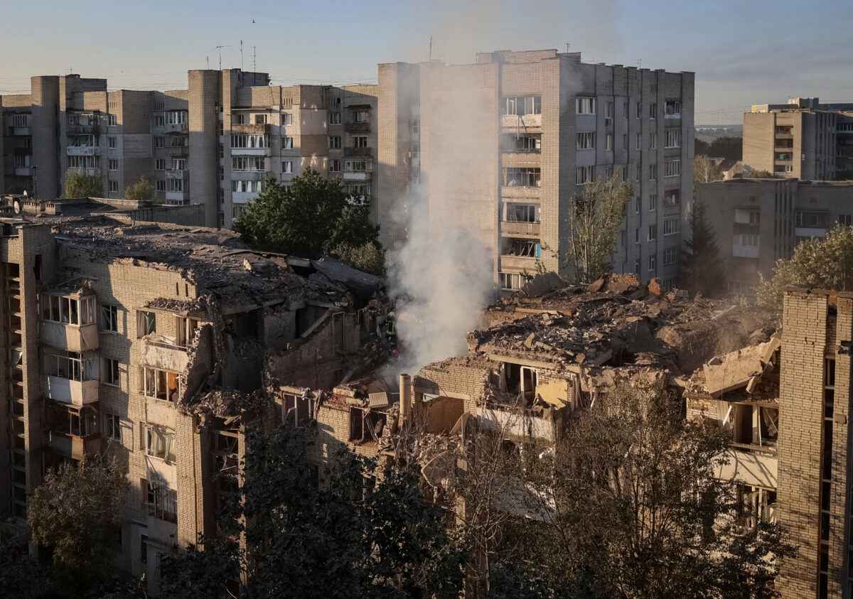 Rescuers work at the site of an apartment building hit by a Russian missile strike, amid Russia's attack on Ukraine, in Lviv, Ukraine July 30, 2026. REUTERS