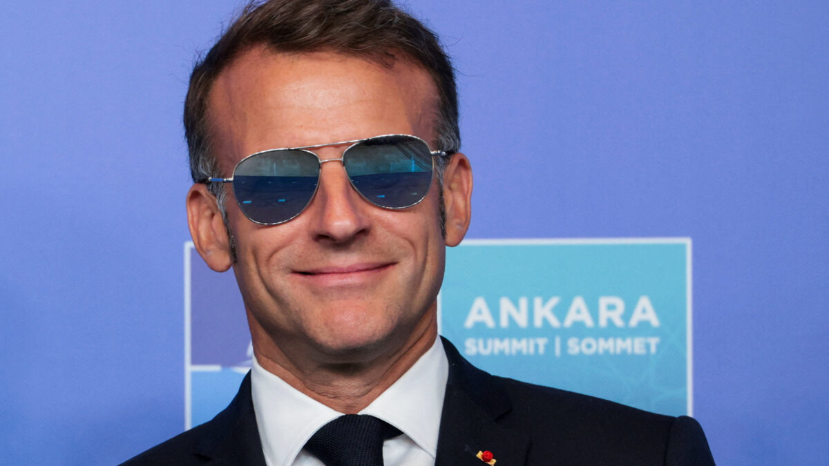 French President Emmanuel Macron looks on as he is welcomed at a NATO leaders' summit in Ankara, Turkey, July 8, 2026. REUTERS/Jonathan Ernst