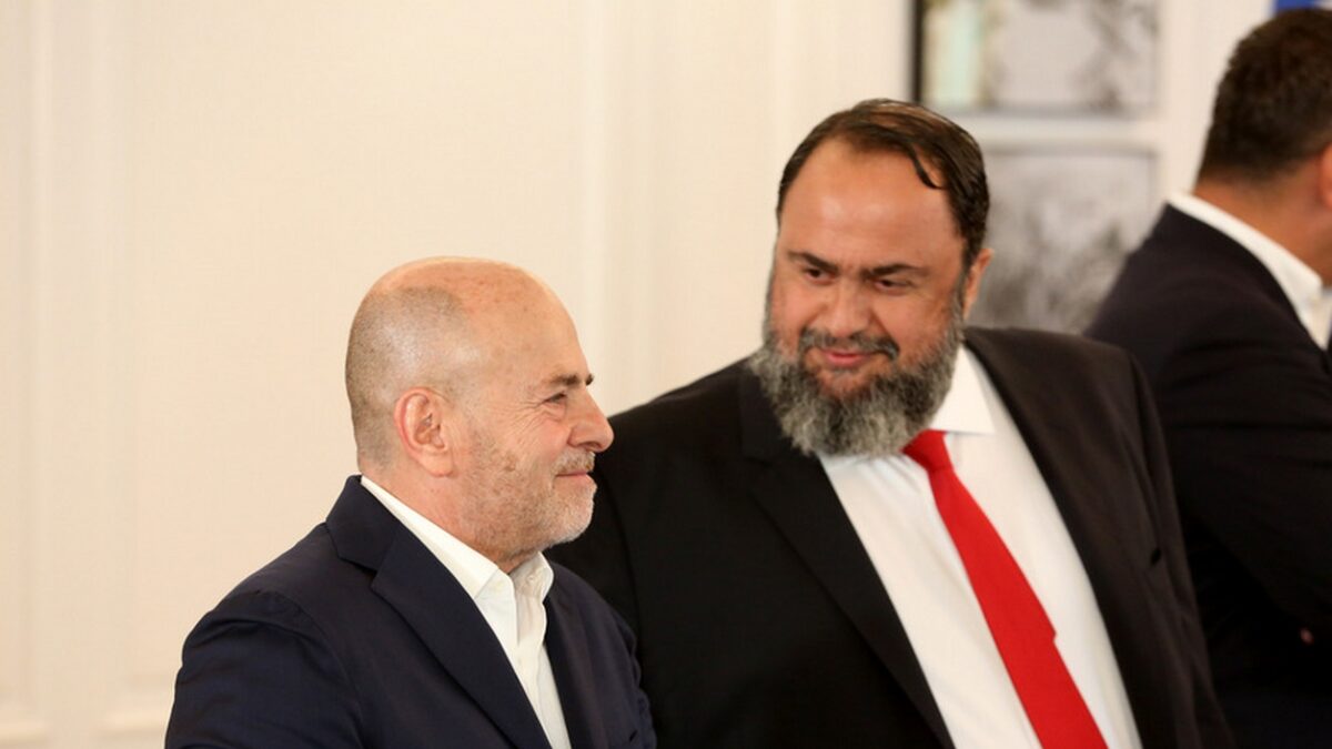 Ο Βαγγέλης Μαρινάκης με τον Γιάννη Αλαφούζο