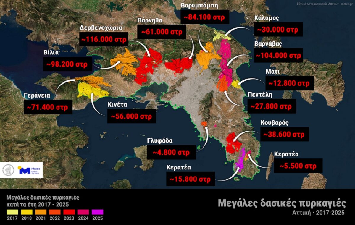 Το 38% των δασών της Αττικής κάηκε μέσα στα τελευταία 9 χρόνια