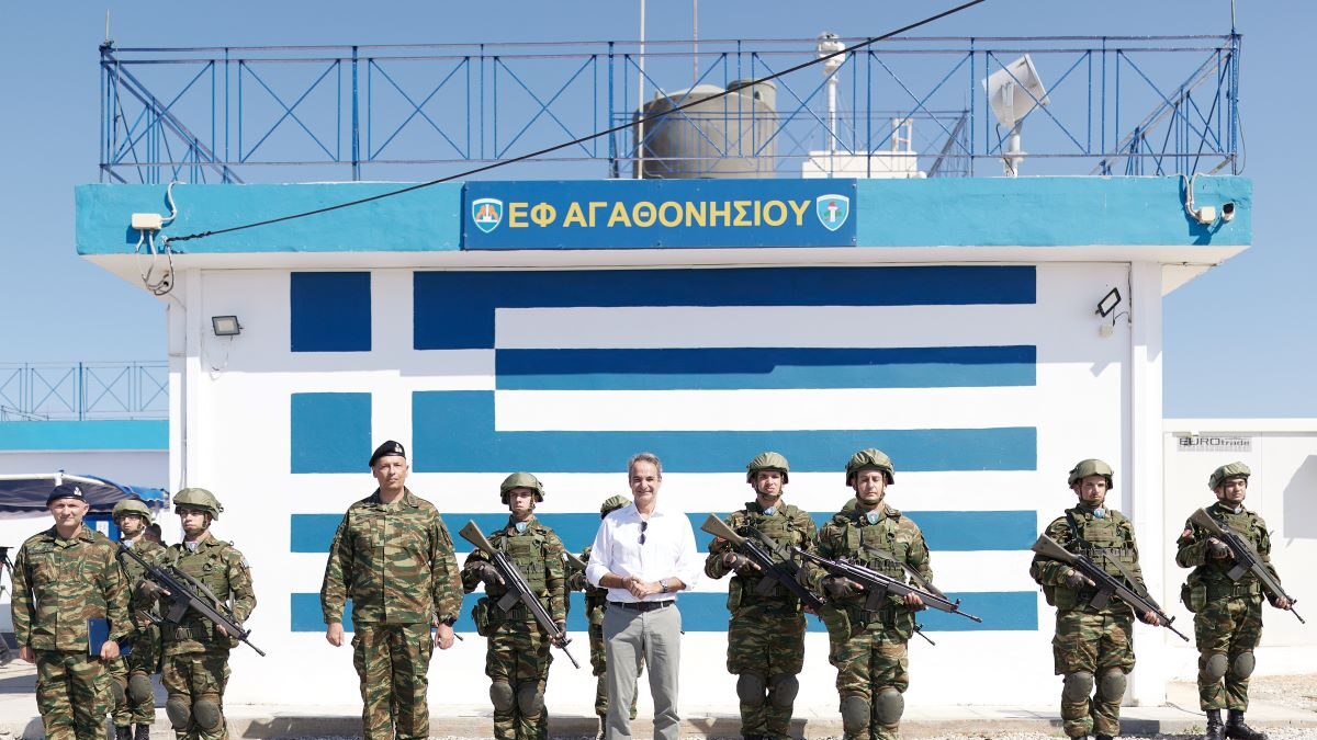 Ο Κυριάκος Μητσοτάκης στο Αγαθονήσι