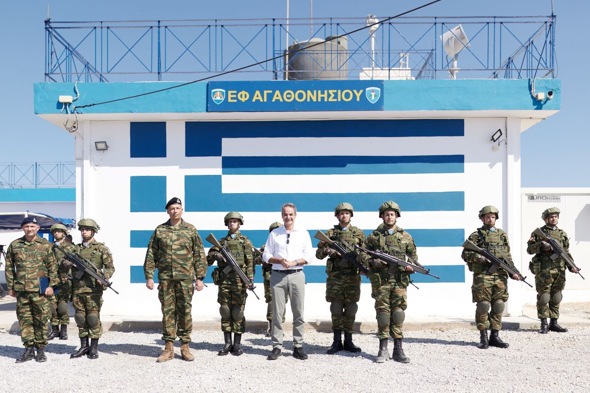 Ο Κυριάκος Μητσοτάκης στο Αγαθονήσι