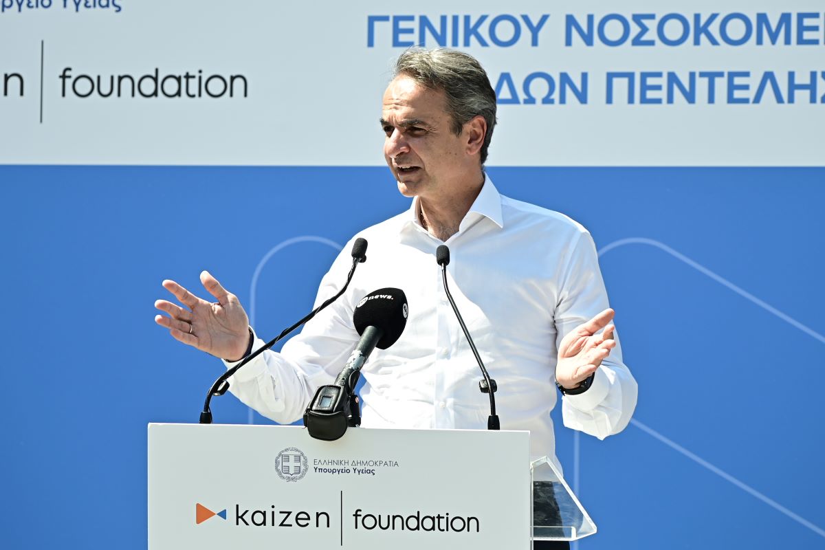Ο Κυριάκος Μητσοτάκης στο Παίδων Πεντέλης