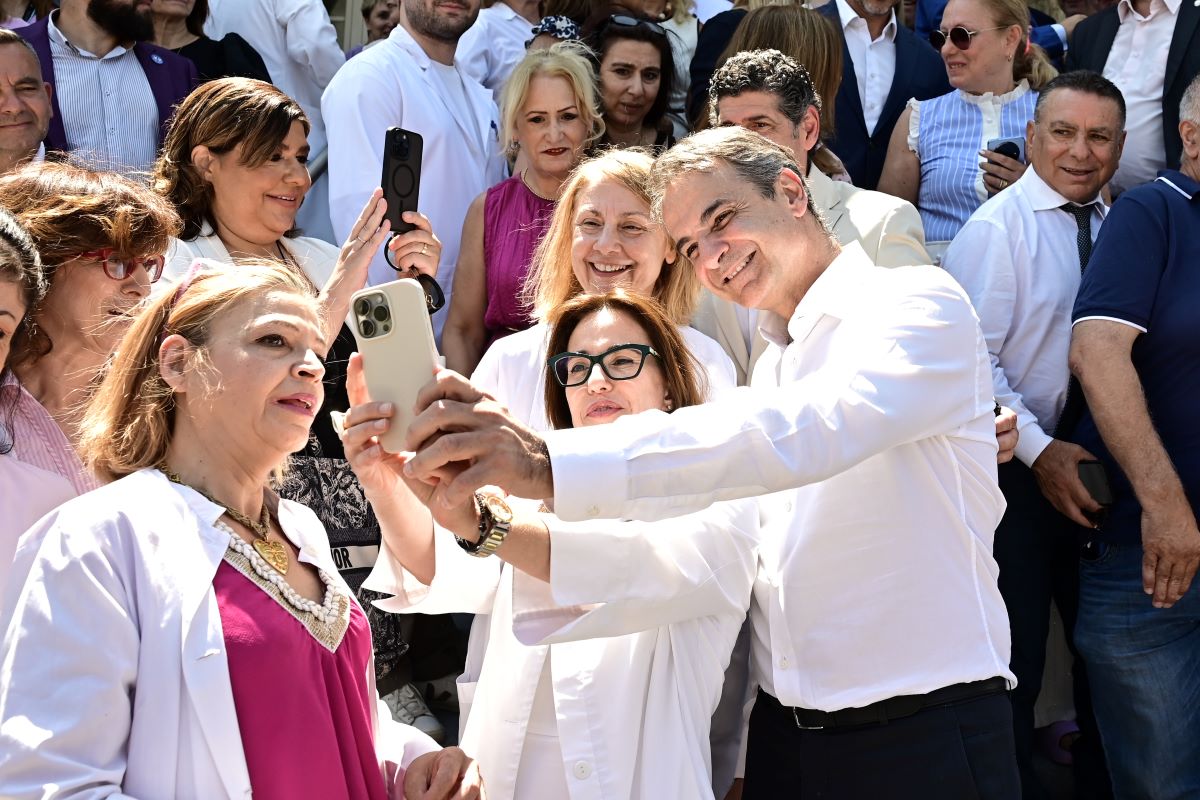 Ο Κυριάκος Μητσοτάκης στο Παίδων Πεντέλης