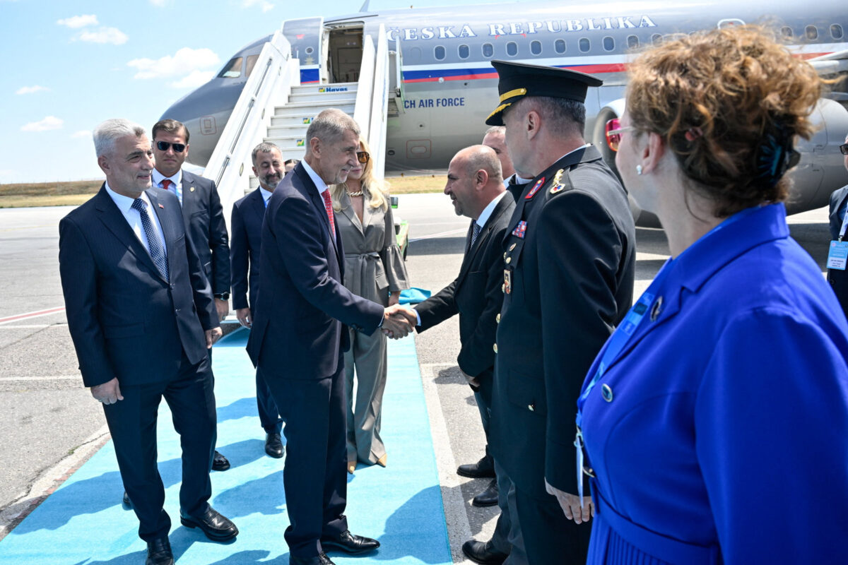 36th NATO Heads of State and Government Summit in Ankara ANKARA, TURKIYE - JULY 07: Turkish Trade Minister Omer Bolat welcomes Czech Prime Minister Andrej Babis as he arrives at Esenboga international airport to attend the 36th NATO Heads of State and Government Summit in Ankara, Turkey, on July 07, 2026. Ismail Kaplan/Pool via REUTERS