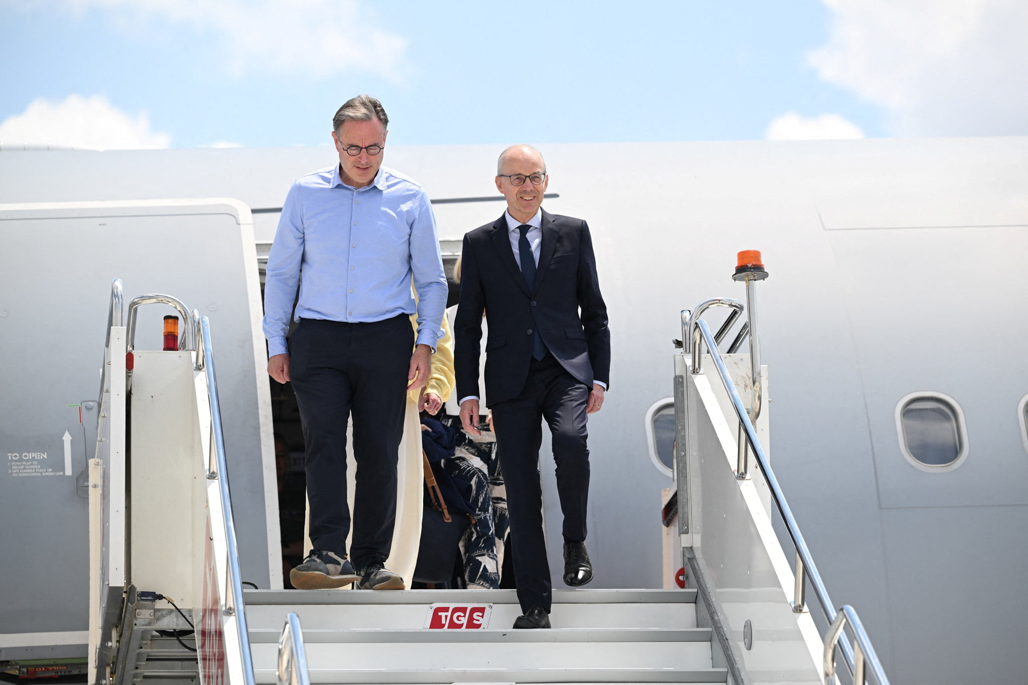 NATO Heads of State and Government Summit in Ankara ANKARA, TURKIYE - JULY 7: Prime Minister of Belgium Bart De Wever and Prime Minister of Luxembourg Luc Frieden arrive at Ankara Esenboga Airport ahead of the 36th NATO Heads of State and Government Summit in Ankara, Turkiye, on July 7, 2026. Abdullah Guclu/Pool via REUTERS