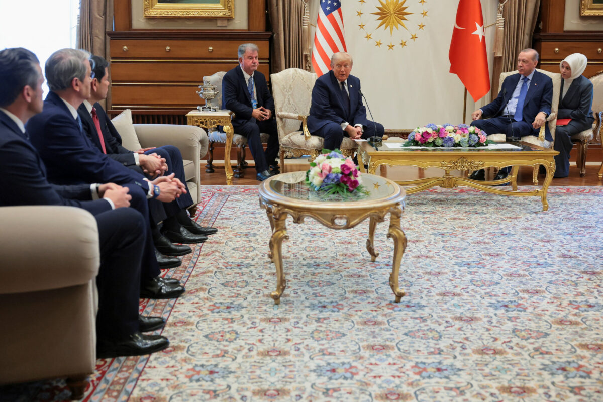 U.S. President Donald Trump and Turkish President Tayyip Erdogan hold a bilateral meeting, ahead of their participation in a NATO summit, joined by U.S. Defence Secretary Pete Hegseth, Secretary of State Marco Rubio and Treasury Secretary Scott Bessent at the Bestepe Presidential Compound in Ankara, Turkey, July 7, 2026. REUTERS