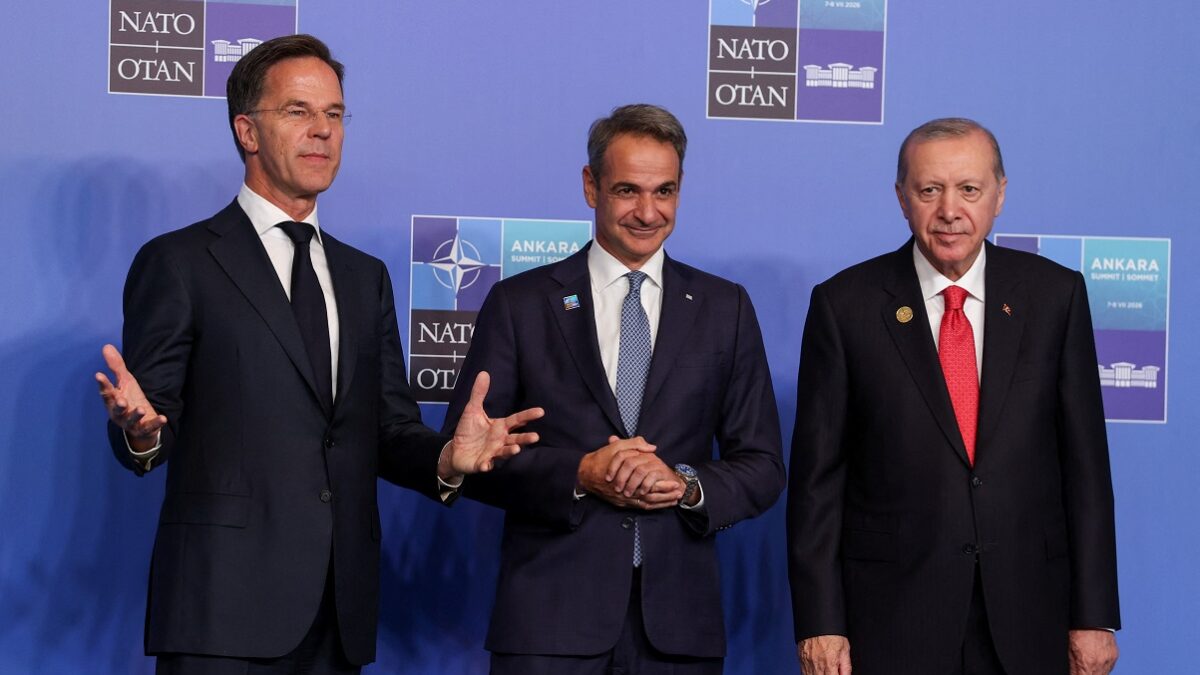 Μαρκ Ρούτε, Κυριάκος Μητσοτάκης και Ρετζέπ Ταγίπ Ερντογάν