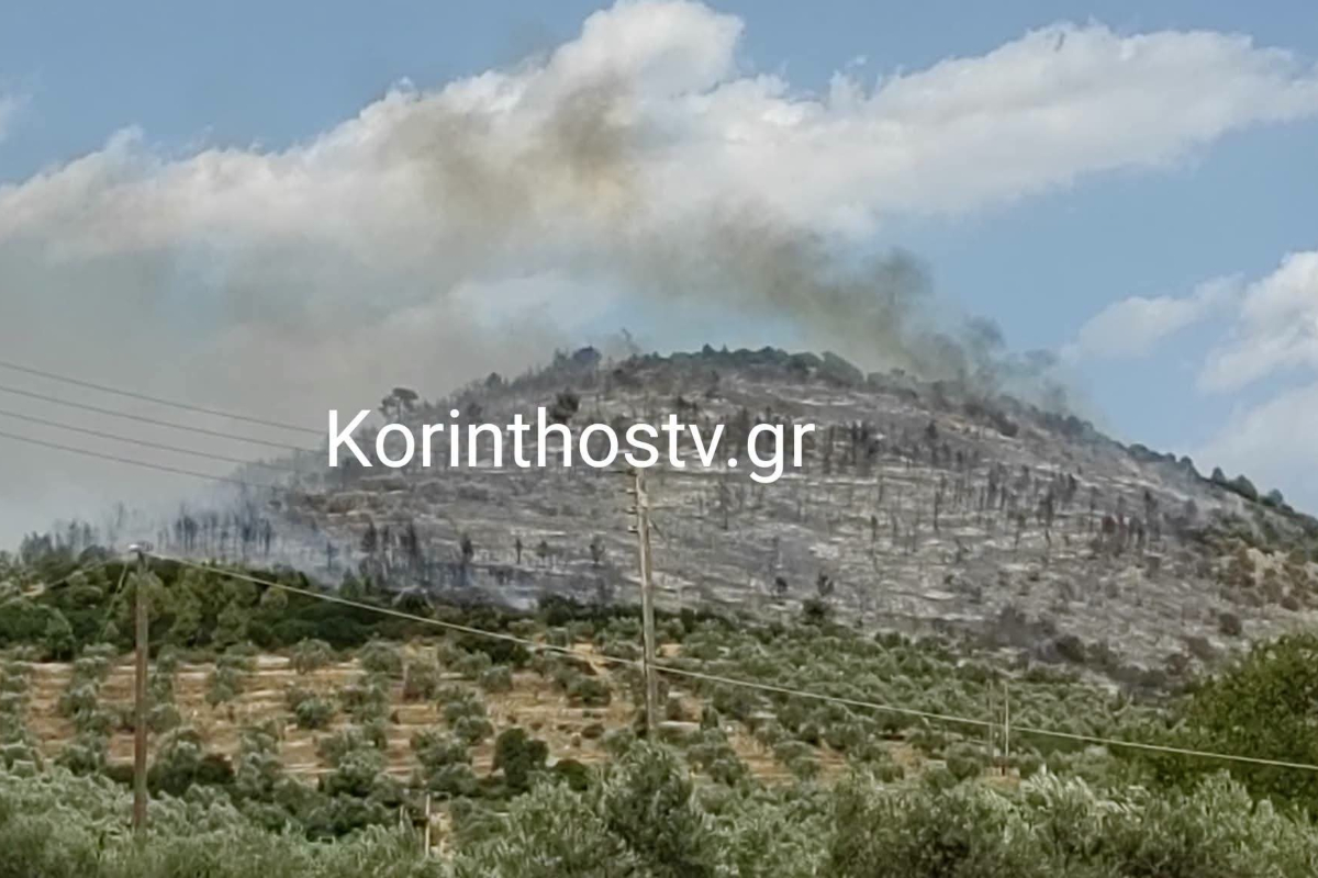 Κορινθία: Χωρίς ενεργό μέτωπο η φωτιά στο Σπαθοβούνι
