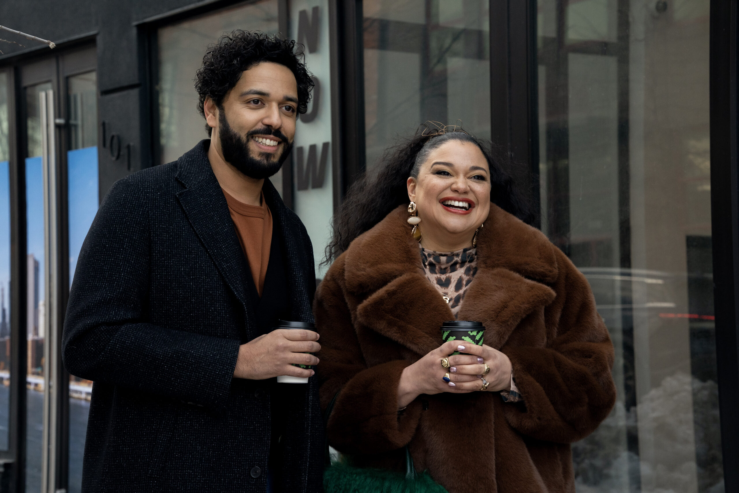 Survival of the Thickest S3. (L to R) Marouane Zotti as Luca and Michelle Buteau as Mavis Beaumont in Episode #301 of Survival of the Thickest S3. Cr. Vanessa Clifton