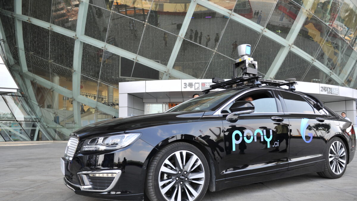 A self-driving car of Pony.ai, a developer of AI-based robot designed for autonomous driving, is on display during an exhibition in Guangzhou city, south China's Guangdong province, 19 May 2018. Pony.ai, an autonomous-driving startup, said on Monday (2 July 2018) that it has received a public road testing license in Beijing for its driverless vehicles. Beijing released its first batch of road test permits for Baidu in March. So far, other Chinese cities such as Shanghai and Chongqing have also licensed driverless vehicles. Pony.ai received T3 licenses, said Li Hengyu, director of the company's research and development center in Beijing.No Use China. No Use France.