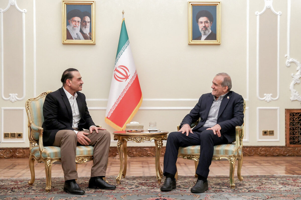 Iranian President Masoud Pezeshkian meets with chief of Defence Forces of Pakistan, Field Marshal Asim Munir, in Tehran, Iran, August 24, 2026. Iran's Presidential website