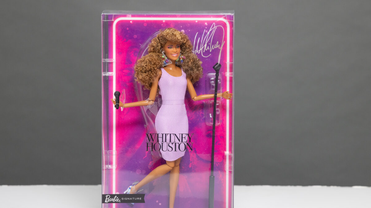 A Whitney Houston Barbie doll appears in New York on July 30, 2026. (Photo by Matt Licari/Invision/AP)