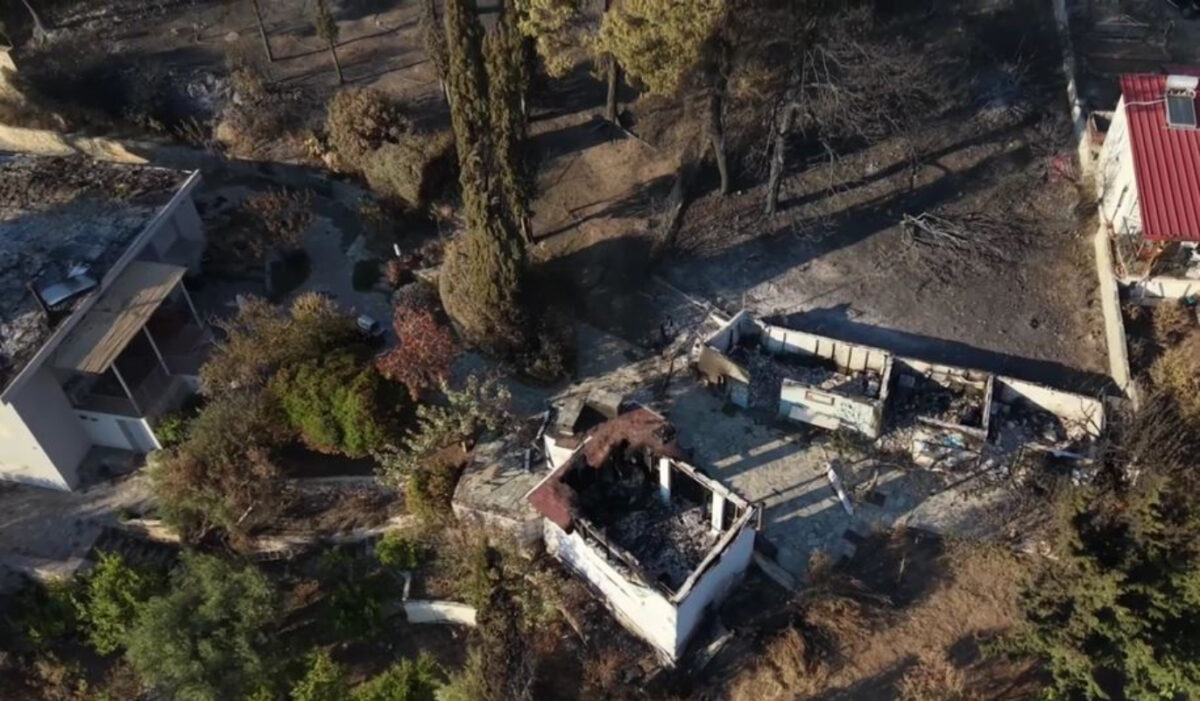 Εικόνες από drone από τη φωτιά στο Πόρτο Γερμενό