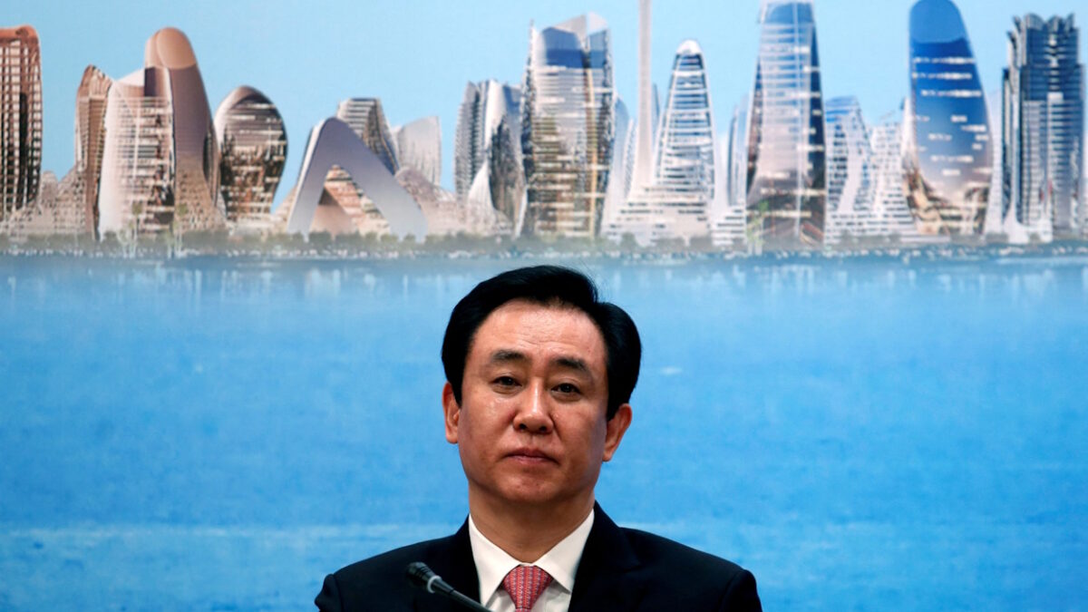 FILE PHOTO: China Evergrande Group then-Chairman Hui Ka Yan attends a news conference on the property developer's annual results in Hong Kong, China